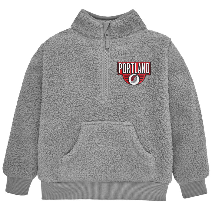 Infant & Toddler Neutral Gray Portland Trail Blazers Quarter-Zip Pullover NBA NBA®