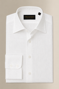 Ivory Cutaway Collar Standard Fit Single Cuff Linen Shirt