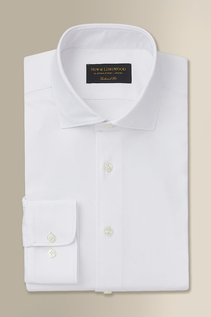 Ivory Cutaway Collar Tailored Fit Stretch Shirt