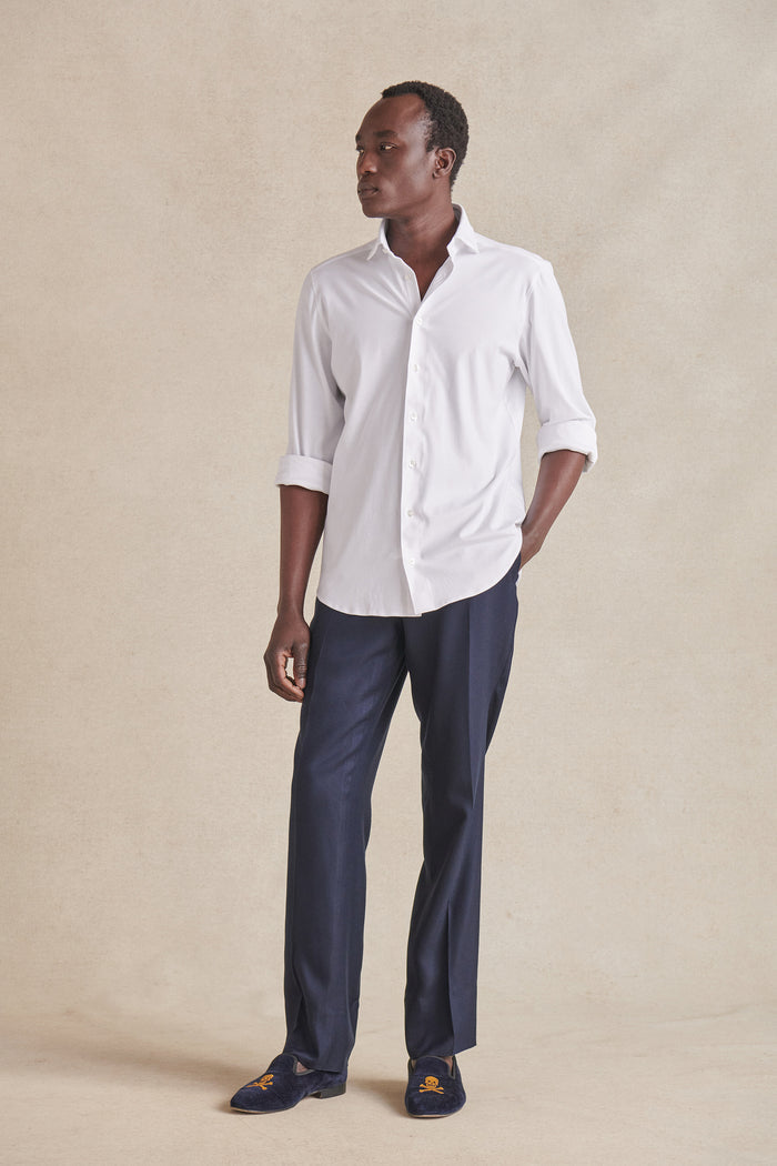 Ivory Cutaway Collar Tailored Fit Stretch Shirt