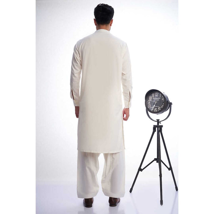 Ivory Embroidered White Mens Shalwar Kameez