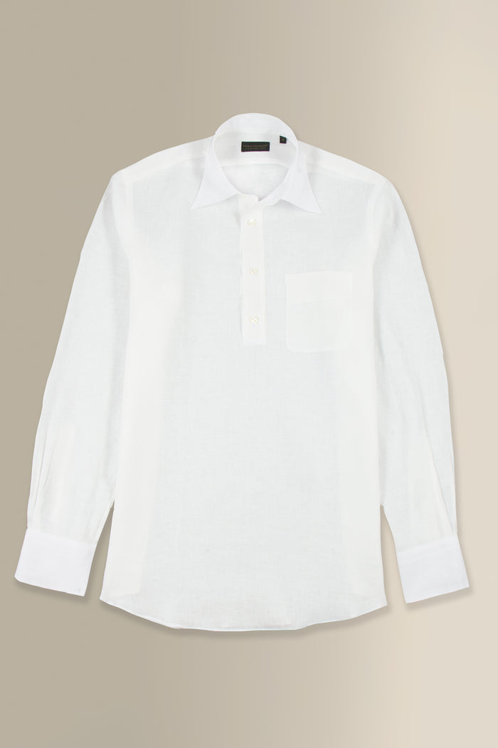 Ivory Linen Popover Shirt