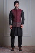 Jalaal - A deep maroon waistcoat