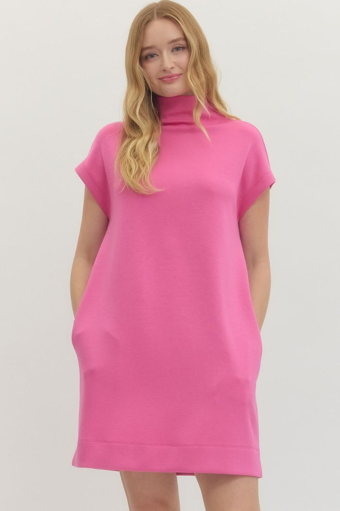 Jersey Mock Neck Mini