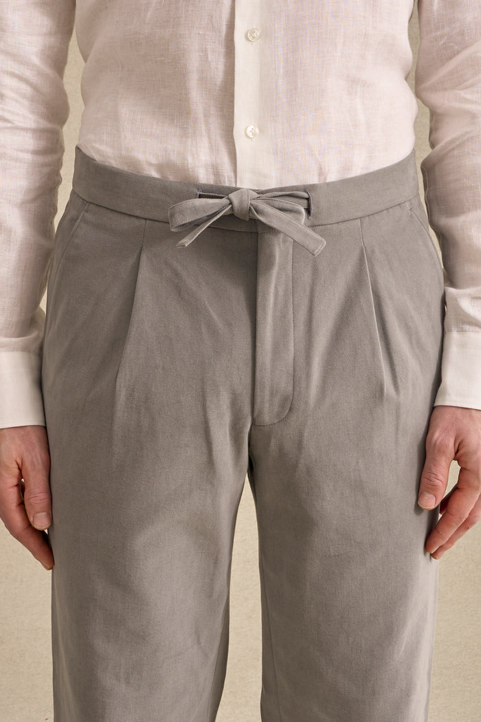 Khaki Cotton Drawstring Trousers