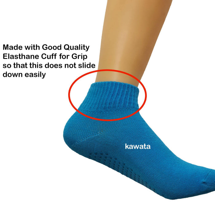 Kids Anti Slip Plain Quarter Socks - Kawata House of Socks