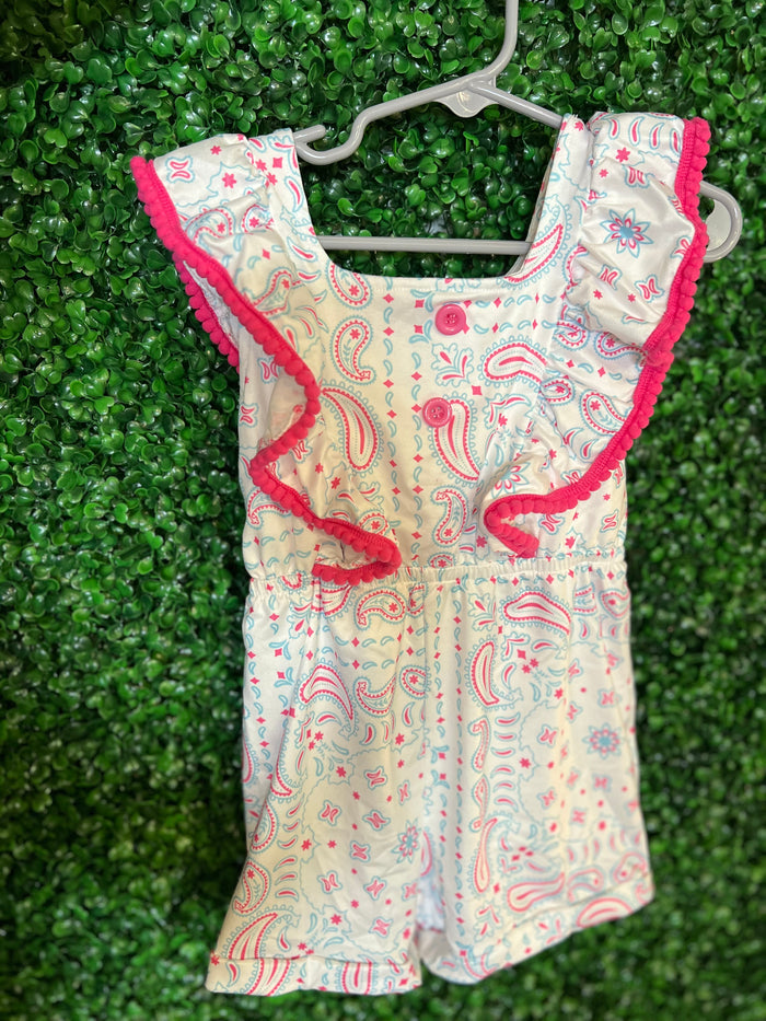 Kids Pink Paisley Romper
