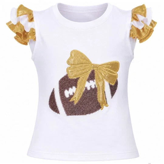 KIDS Sequin Football Ruffle Sleeve