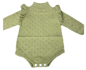 KIDS Turtleneck Pointelle Knit Bubble