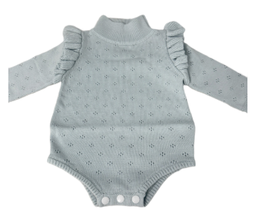 KIDS Turtleneck Pointelle Knit Bubble