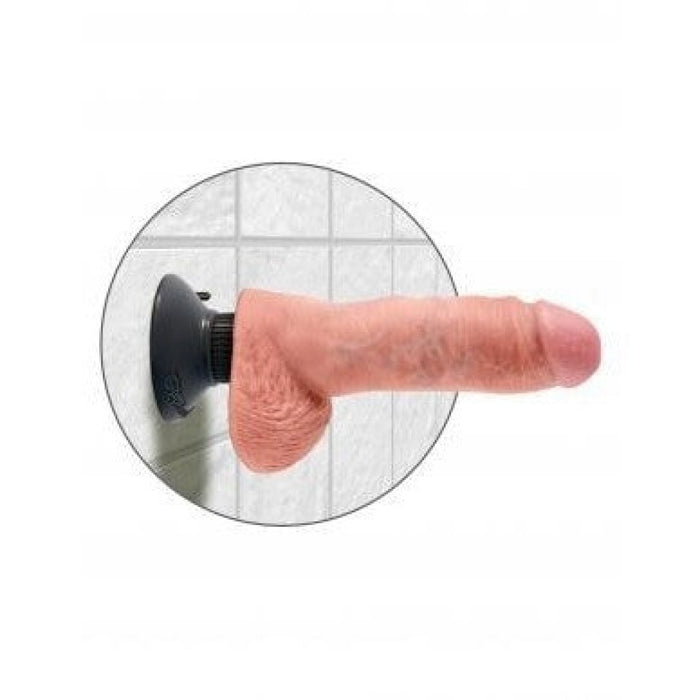 King Cock 8 In Cock W-balls Flesh Vibrating Intimates Adult Boutique