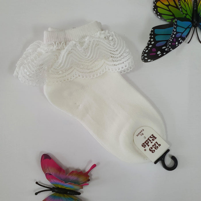 Lace White Socks - Kawata House of Socks