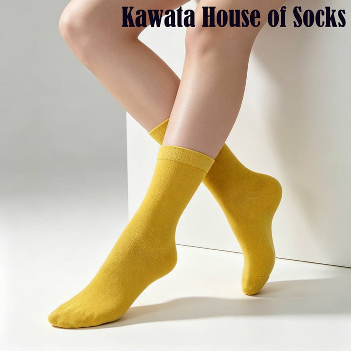 Ladies Mid Calf | Crew Thin Non- Padded Cotton Socks