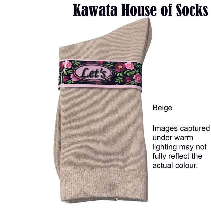 Ladies Mid Calf | Crew Thin Non- Padded Cotton Socks