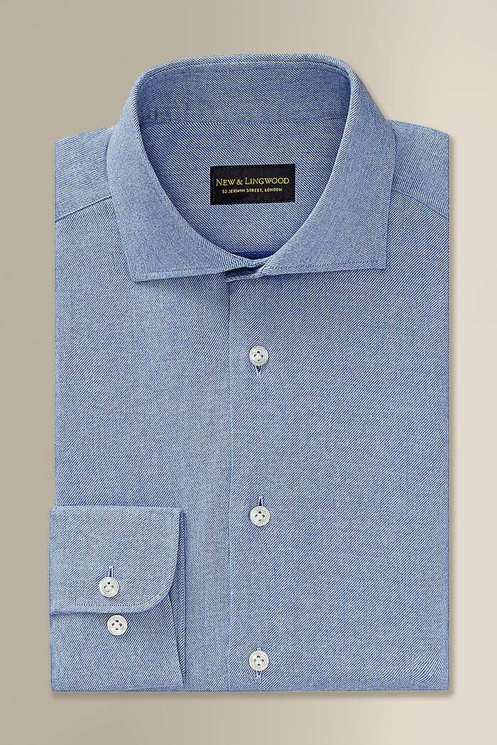 Light Blue Cutaway Collar Standard Fit Flannel Shirt