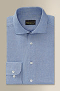 Light Blue Cutaway Collar Standard Fit Flannel Shirt
