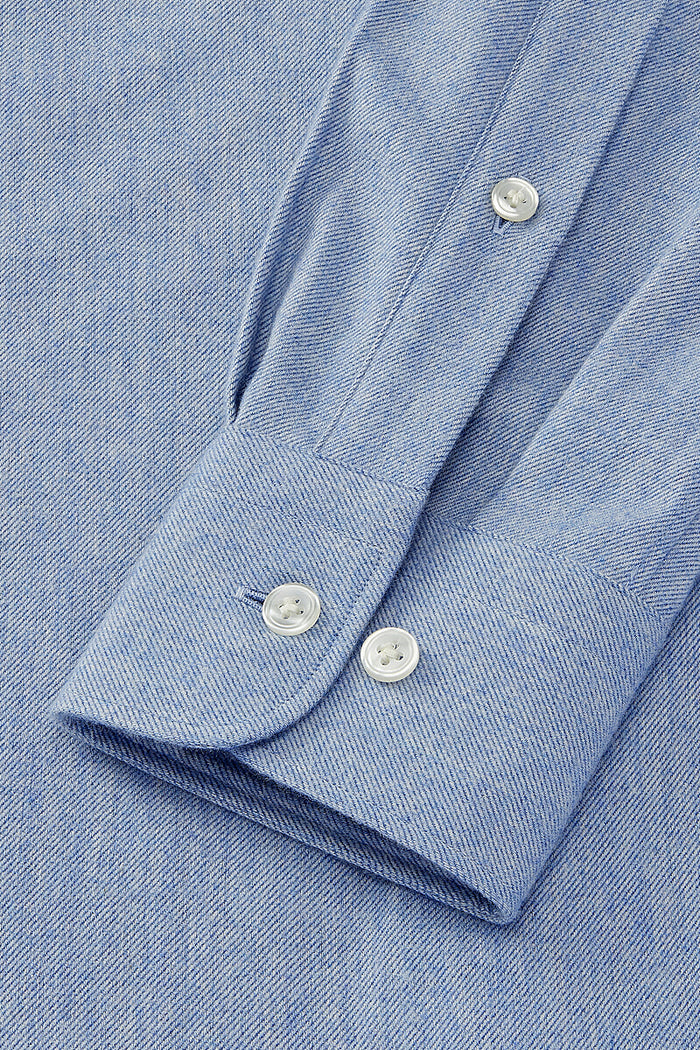 Light Blue Cutaway Collar Standard Fit Flannel Shirt