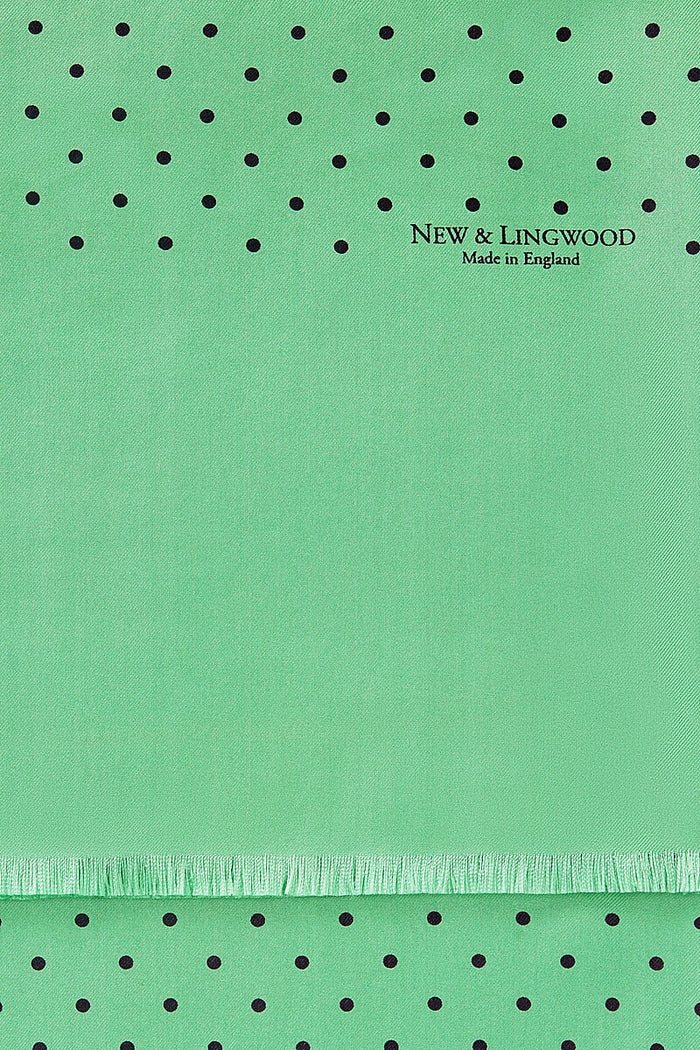 Light Green Spot Printed Silk Scarf