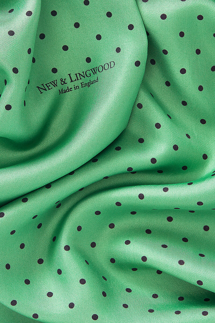 Light Green Spot Printed Silk Scarf
