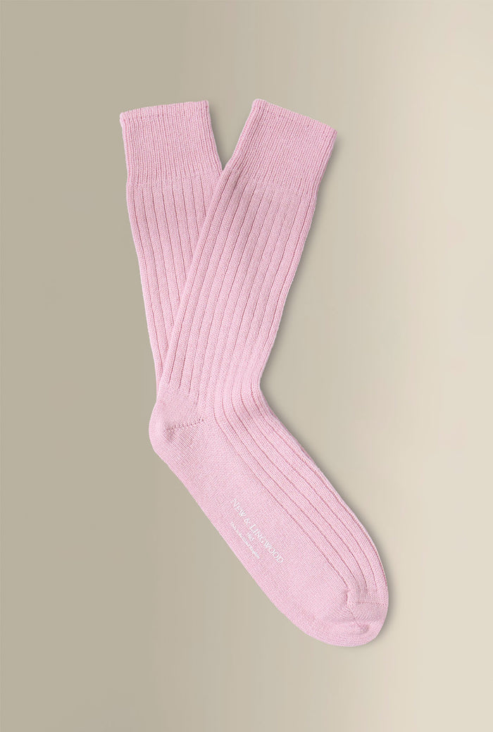 Light Pink Mid Calf Heavyweight Cashmere Lounge Socks