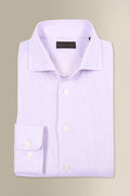 Lilac Cutaway Collar Standard Fit Single Cuff Linen Shirt