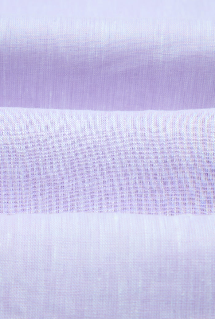 Lilac Cutaway Collar Standard Fit Single Cuff Linen Shirt