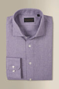 Lilac Herringbone Cutaway Collar Standard Fit Flannel Shirt