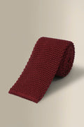 Maroon Knitted Silk Tie