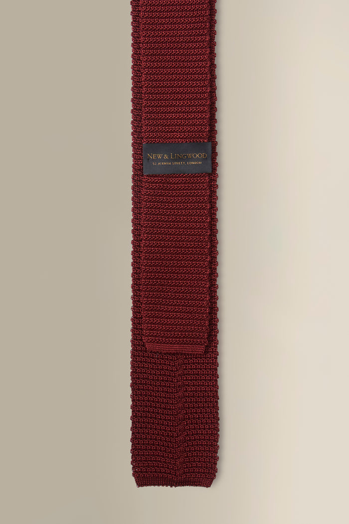 Maroon Knitted Silk Tie