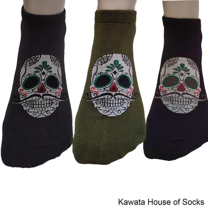 Men Skull Cotton Ankle Socks - Kawata House of Socks
