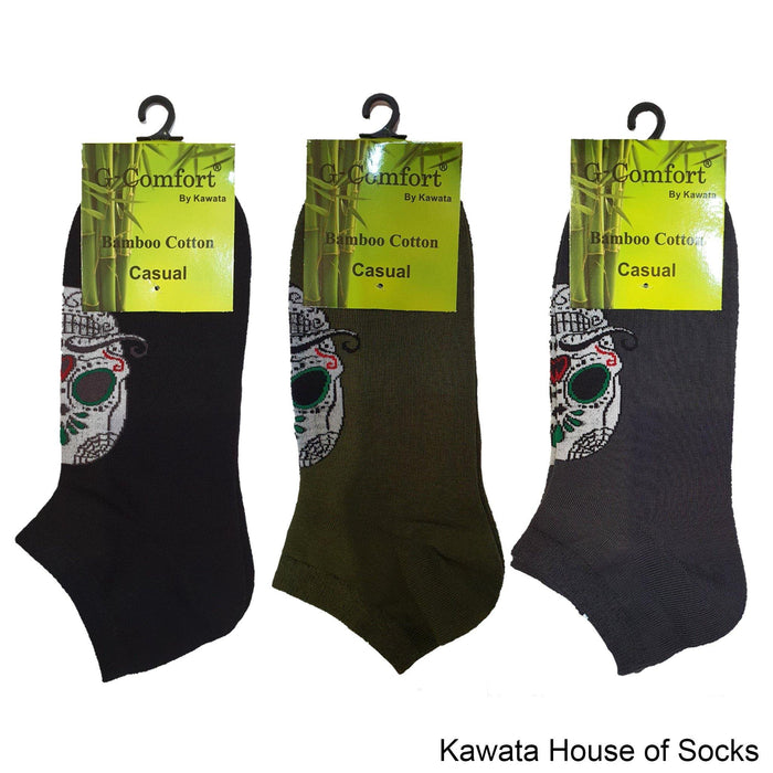 Men Skull Cotton Ankle Socks - Kawata House of Socks