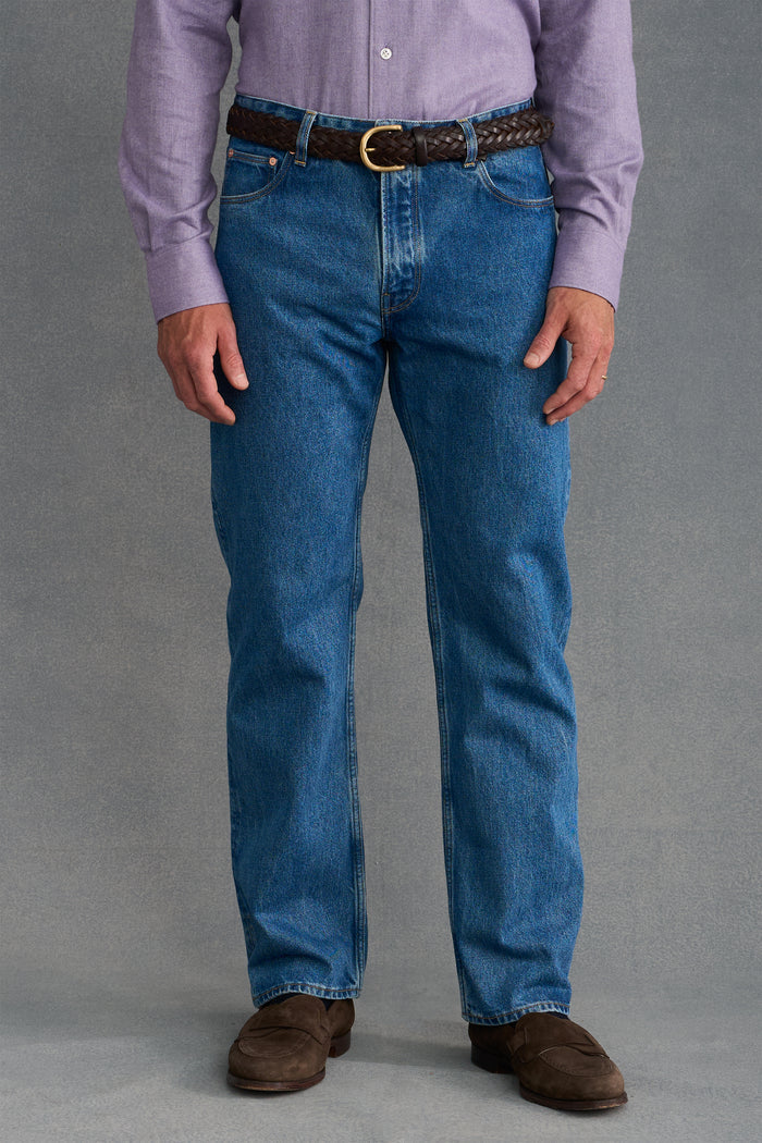 Mid Blue Light Wash Denim Jeans