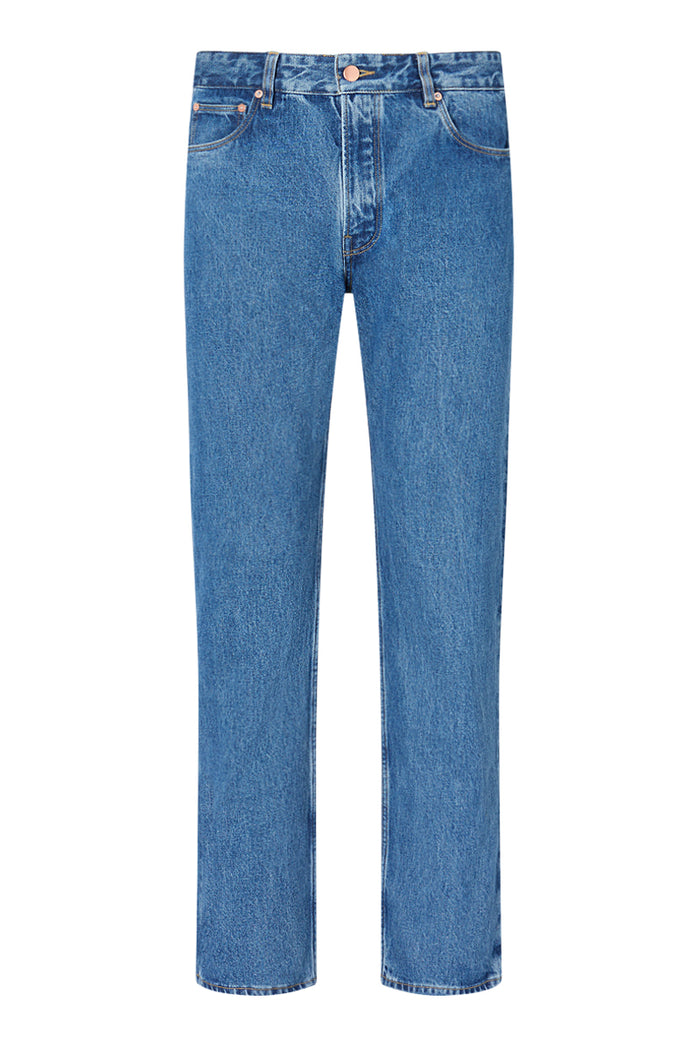 Mid Blue Light Wash Denim Jeans