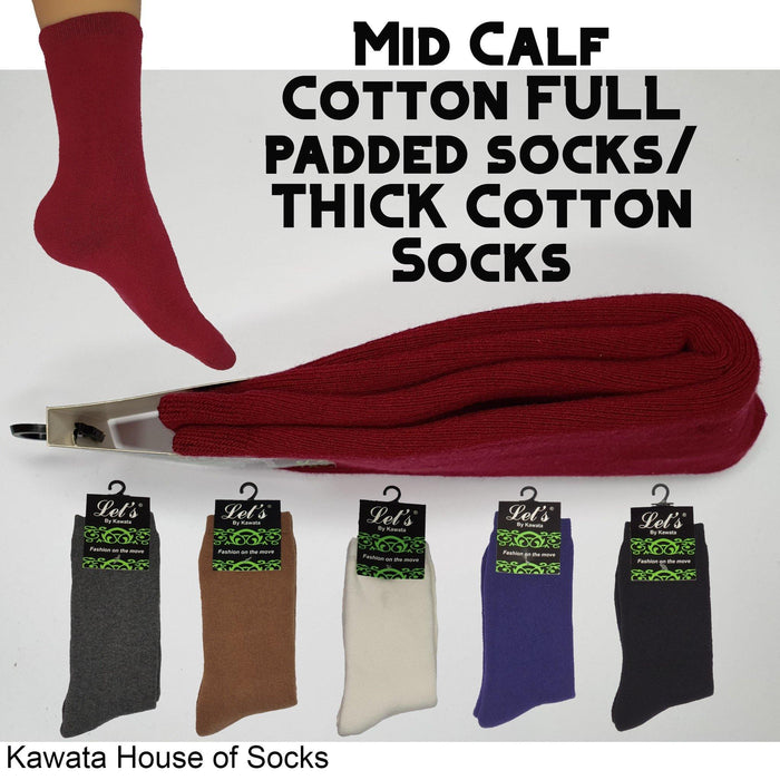 Mid Calf Thick Socks / Full Padded Socks - Kawata House of Socks