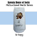 Motivational Quote Series " Be Happy " Casual Ankle Socks