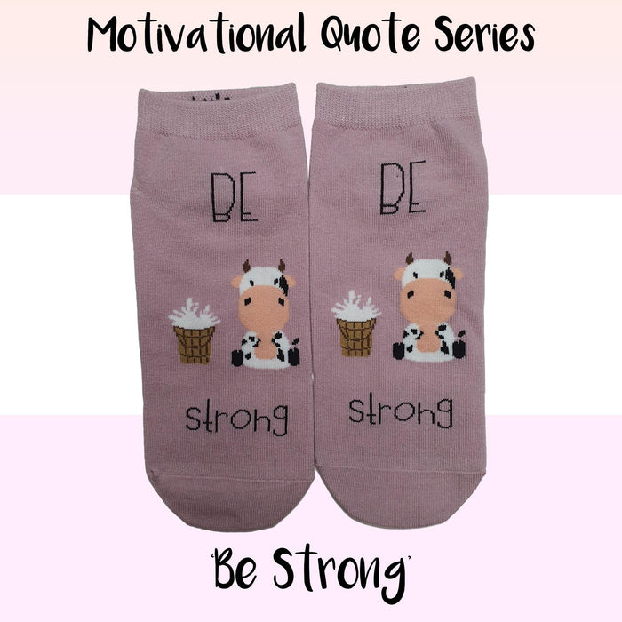 Motivational Quote Series " Be Strong " Casual Ankle Socks - Kawata House of Socks