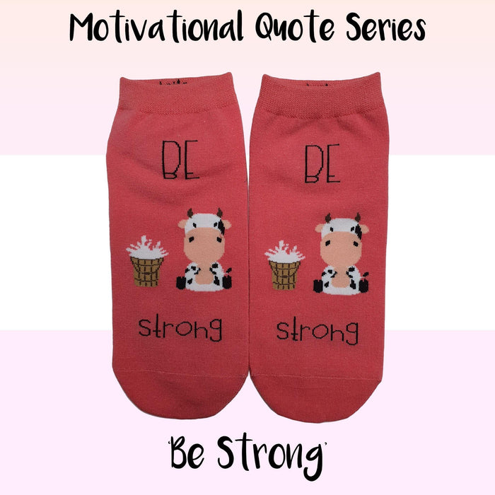 Motivational Quote Series " Be Strong " Casual Ankle Socks - Kawata House of Socks
