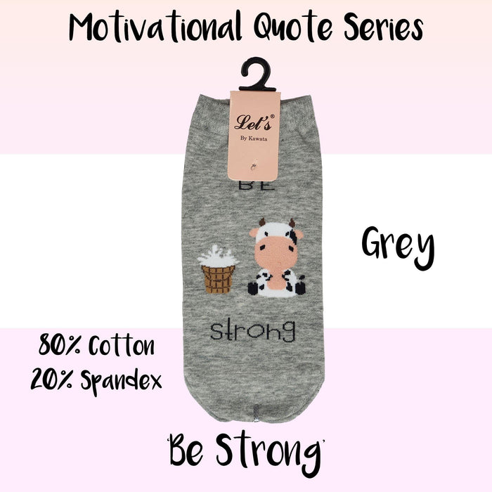 Motivational Quote Series " Be Strong " Casual Ankle Socks - Kawata House of Socks