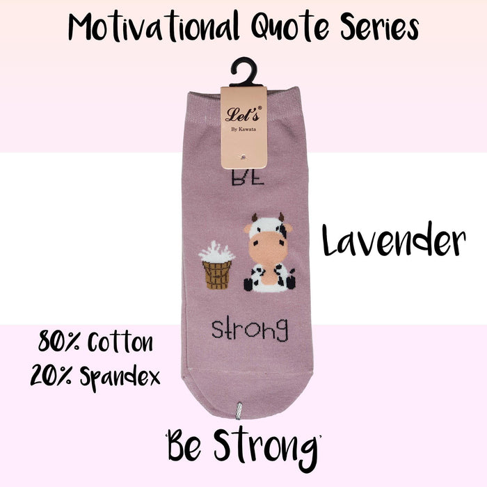 Motivational Quote Series " Be Strong " Casual Ankle Socks - Kawata House of Socks