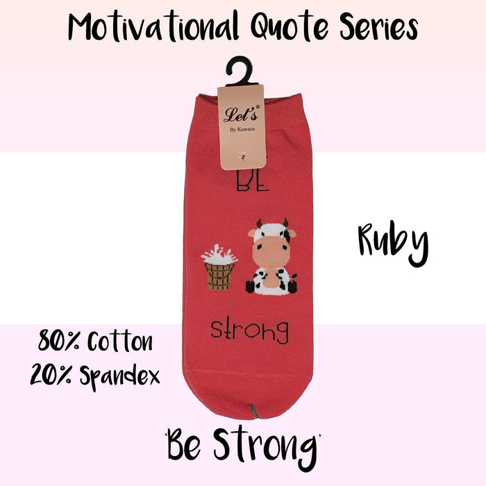 Motivational Quote Series " Be Strong " Casual Ankle Socks - Kawata House of Socks
