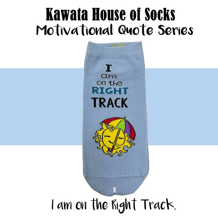 Motivational Quote Series " I am on a Right Track " Casual Ankle Socks