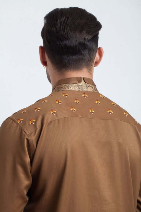 Mustard Embroidered Shalwar Kameez – Stylish Traditional Wear with Elegant Embroidery