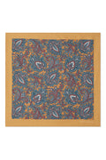 Mustard Floral Paisley Silk Pocket Square