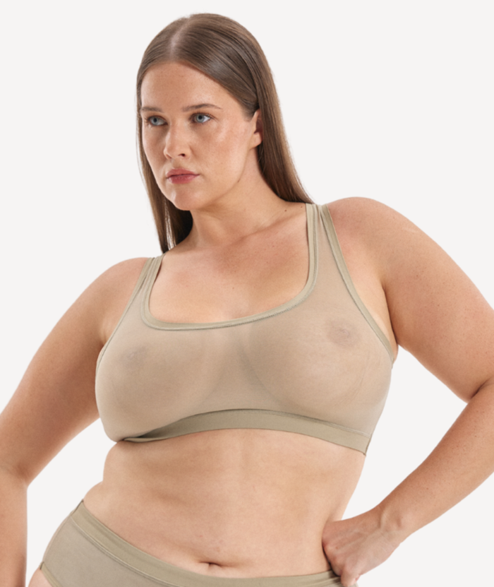 Nala Everybody Scoop Crop Bra - Porcini Mushroom