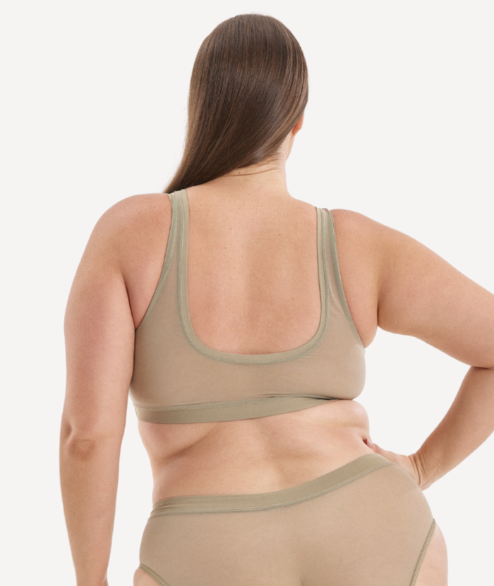 Nala Everybody Scoop Crop Bra - Porcini Mushroom