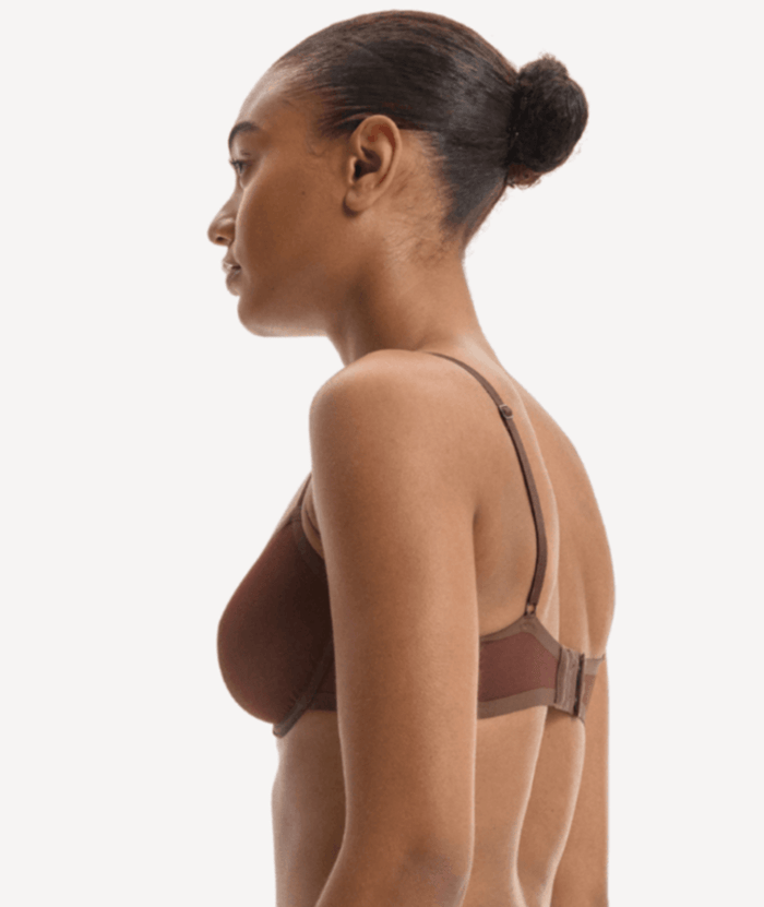 Nala Mesh Balconette Bra - Chocolate Mousse