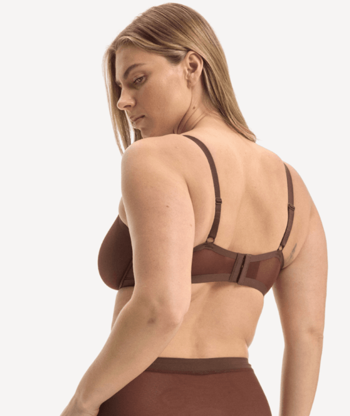 Nala Mesh Balconette Bra - Chocolate Mousse