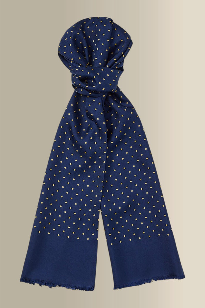 Navy Antique Spotted Scarf