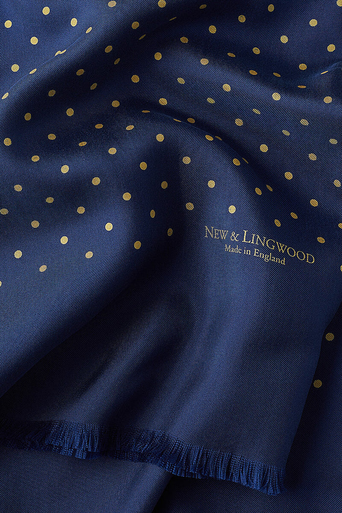 Navy Antique Spotted Scarf