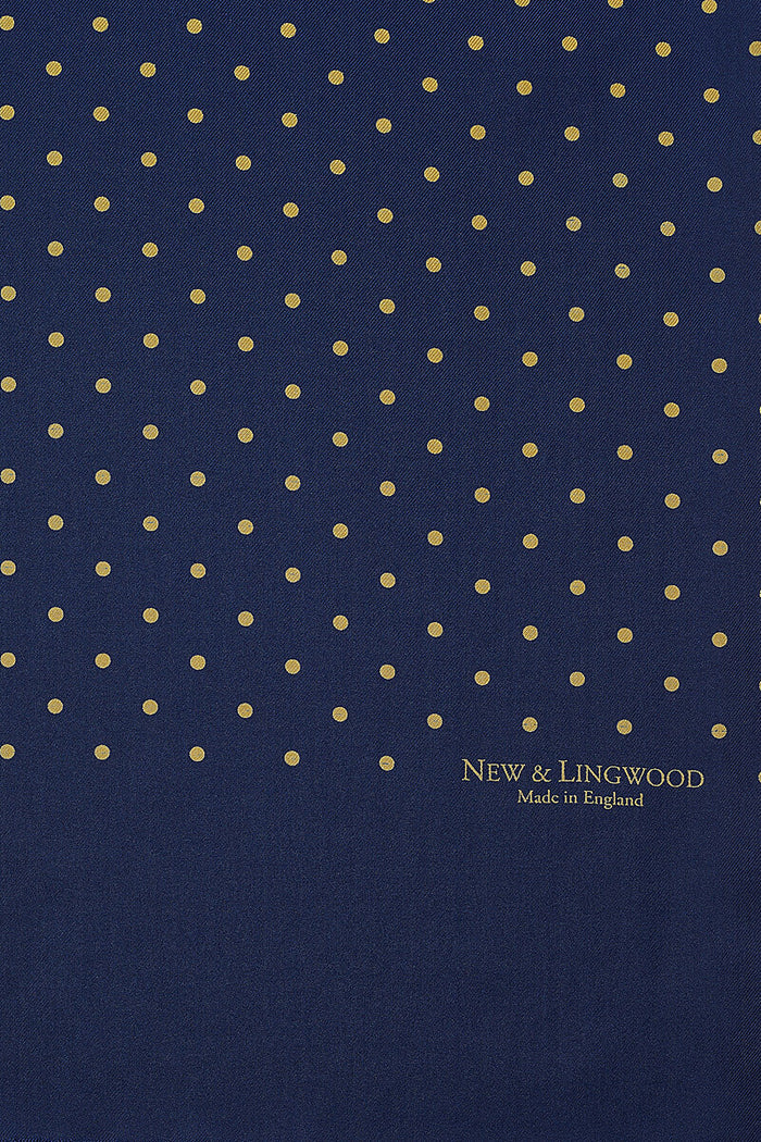 Navy Antique Spotted Scarf